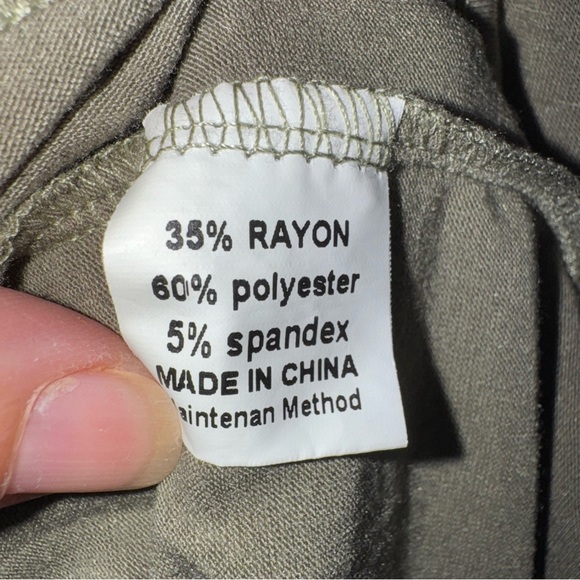 ANRABESS Womens Sage Green Dress Size Small Round Neck Short Sleeve Tiered - Picture 7 of 9